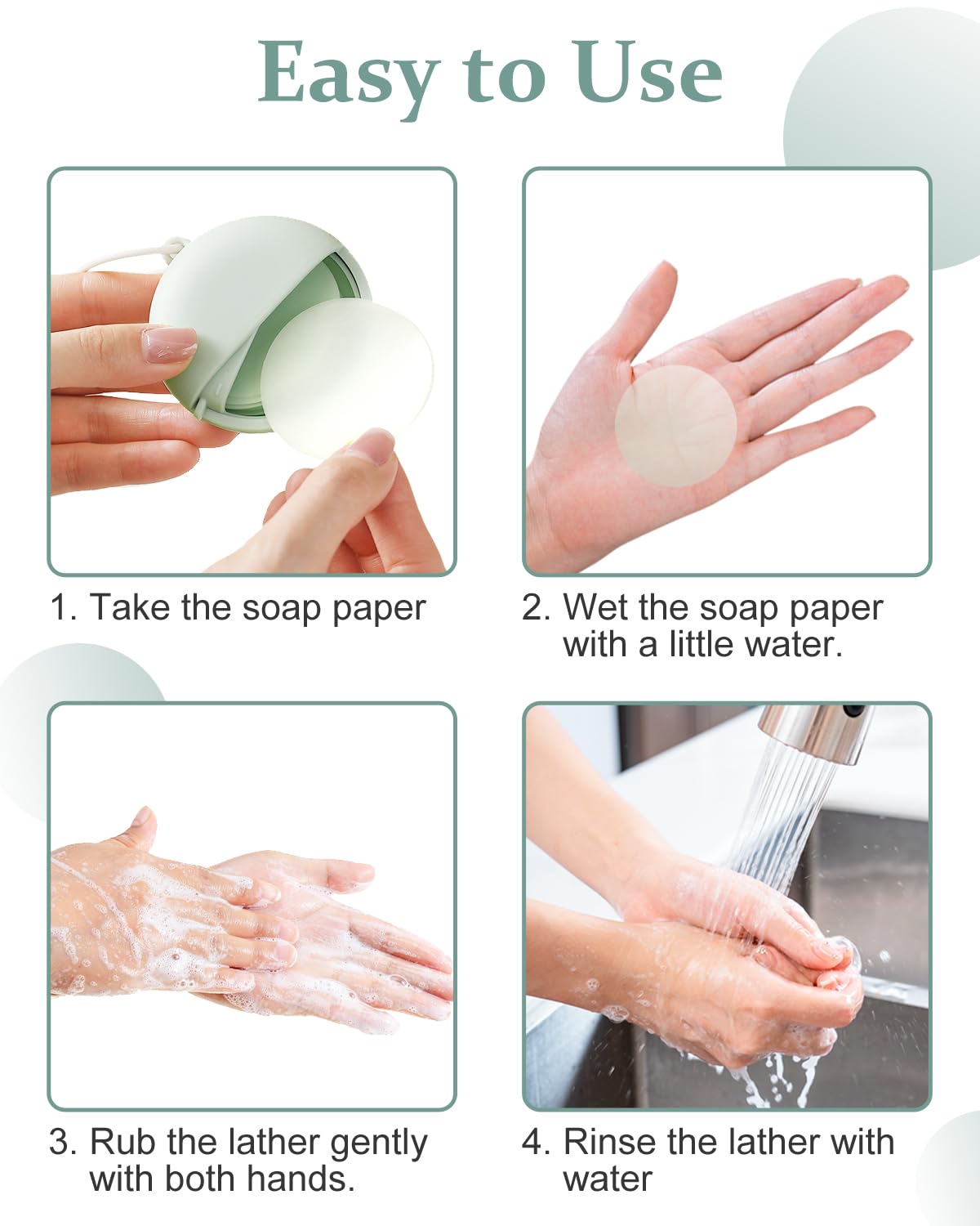 3 Boxes (150 Sheets) Hand Soap Sheets for Camping Essentials, Disposable Portable Foaming Bath Slice Sheet for Travel Outdoor Hiking-2